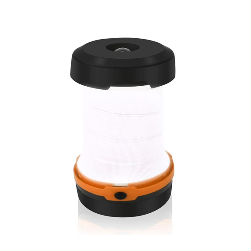Mini led-kampeerlantaarn op batterijen, zaklamp, opvouwbaar, draagbaar, voor buiten, tentlantaarn voor wandelen, kamperen: Sinaasappel