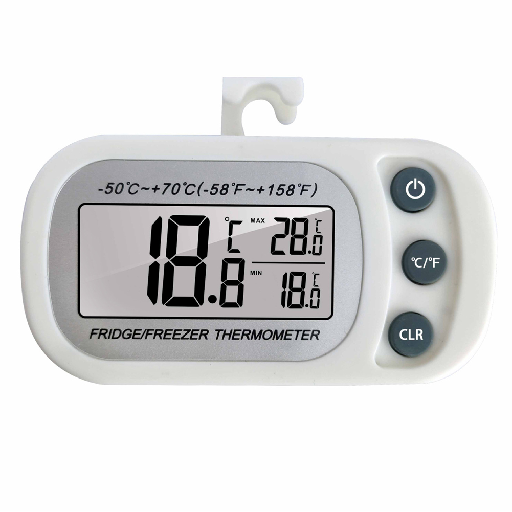 Digitales Kühlschrankthermometer, großes LCD, wasserdichtes Kühlschrank-Gefrierschrank-Thermometer, magnetische Rückseite und Haken für Zuhause, Riegel, Cafés: Ursprünglich Titel