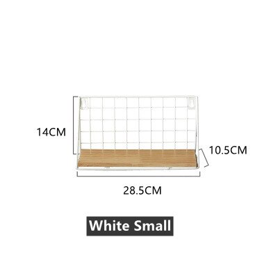 Étagère murale de séparation en maille de fer, minimaliste, nordique, créative, décoration murale suspendue, petite étagère, présentoir Non marquant: White Small