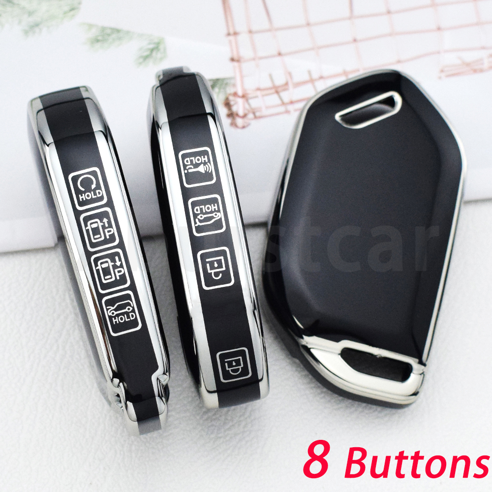 Bolsa de carcasa remota para Kia Picanto Sorento MQ4 Carnival KA4 Morning K5 Carens 4 5 6 7 8 9 botones TPU funda para llave de coche Fob: Marrón