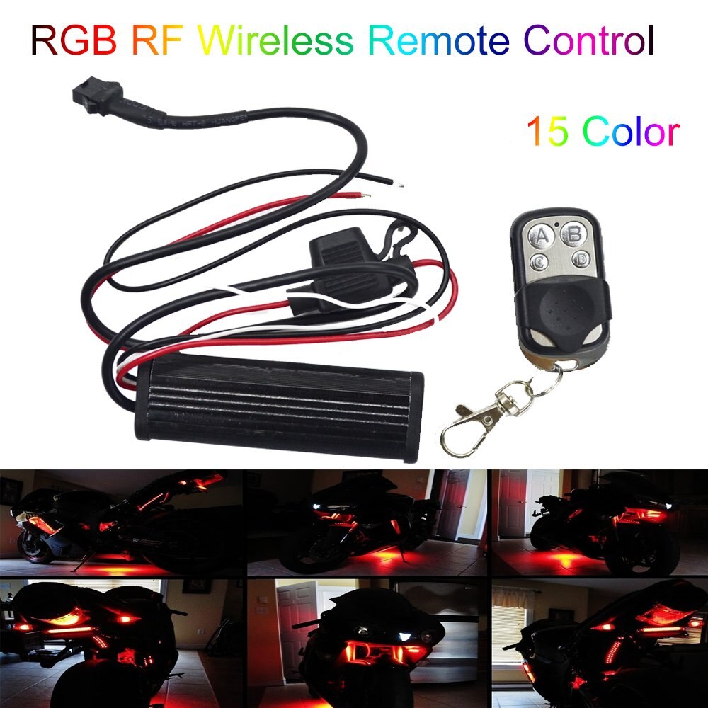 4 Key Led RGB Controller voor led Motorfiets auto Strip pod Licht