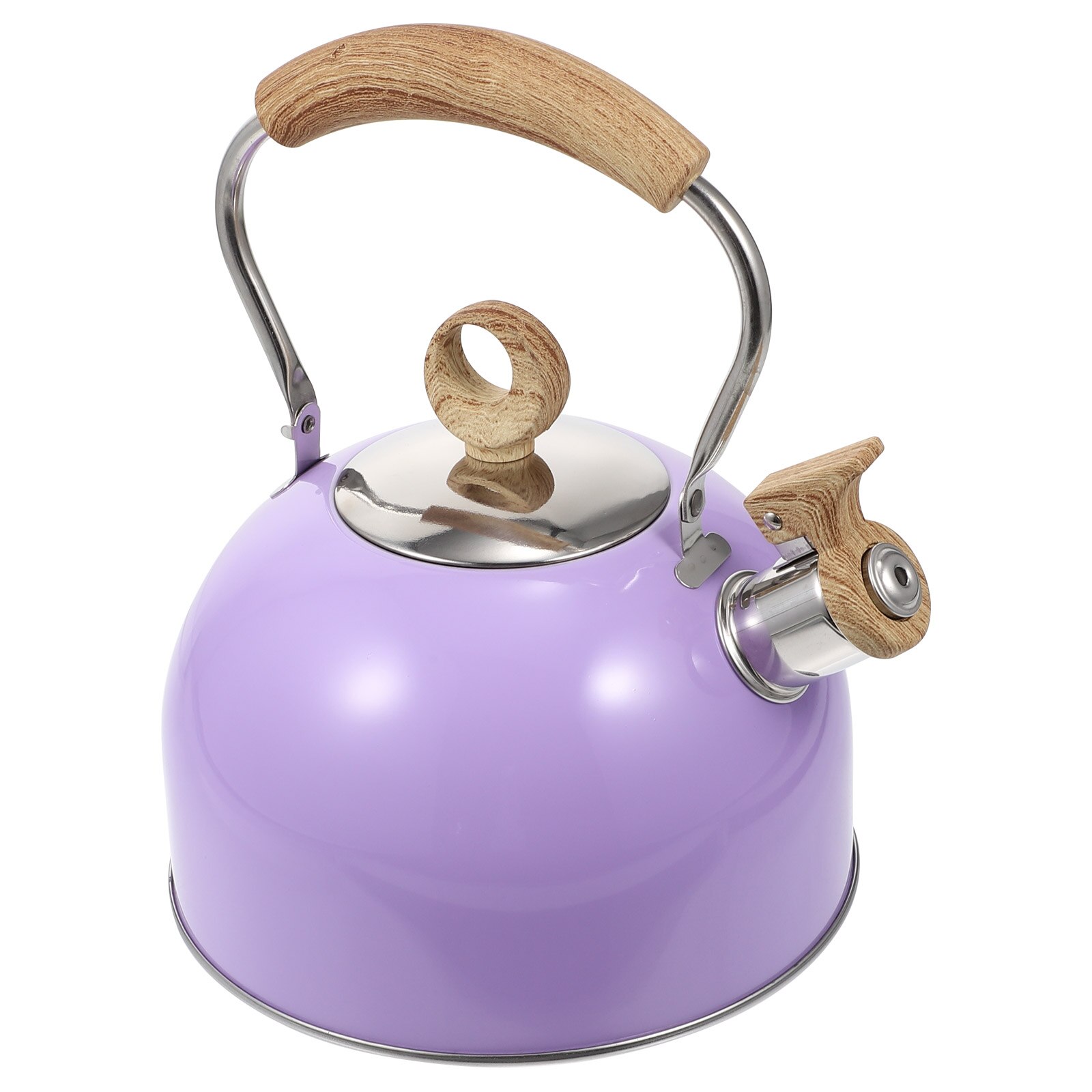 Hervidor de agua de acero inoxidable, tetera para hervir agua, práctica, silbante: Purple