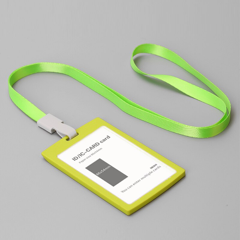 86x54mm ID Karte Halter Horizontale/Vertikale mit Original Lanyard, für Studenten/Business/Mitarbeiter, Preis: V Green Set