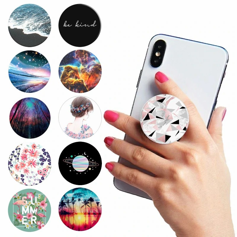 Blume Popping Telefon Halter попсокет Hand Finger Ring Telefon Halter Ausbau Grip Halterung Schreibtisch Stehen tasche buchse
