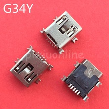 10 stks G34Y Mini USB 5pin Vrouwelijk Connector 4 voet voor Staart Opladen Mobiele Telefoon verlies