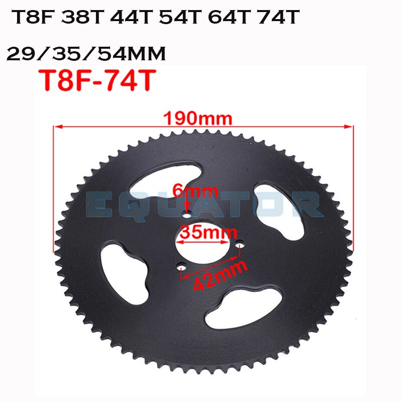 T8F 38T 44T 54T 64T 74T tooth 29/35/54MM Rear Sprocket Mini Moto ATV Quad Dirt Pit Pocket Bike Cross Motorcycle 47cc 49cc Parts