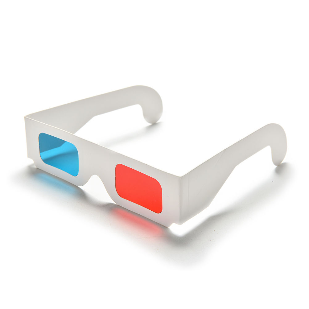 10 stk./parti universal anaglyf pap papir rød & blå cyan 3d briller til film