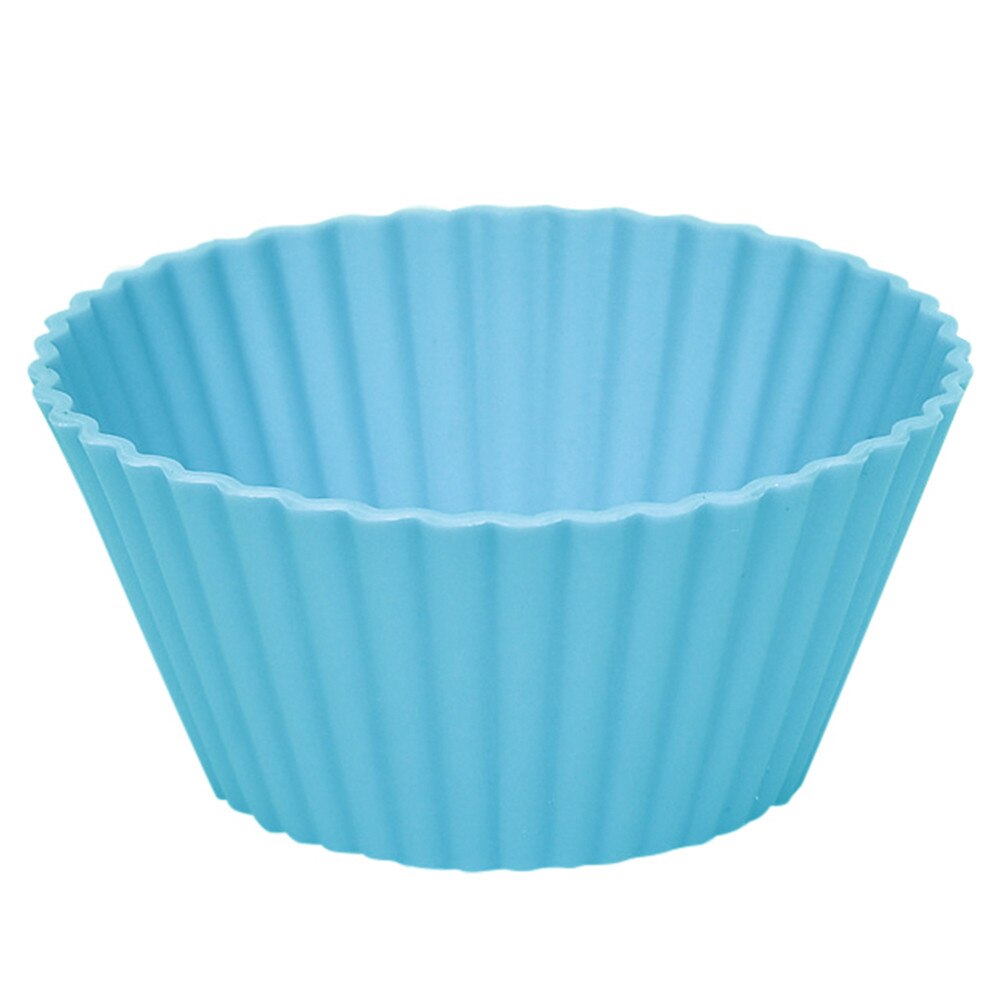 Siliconen Ronde Cup Cake Muffin Cupcake Gevallen non-stick Bakken Cup Cake Versieren Gereedschappen Reposteria Bakken Mallen: Light blue 