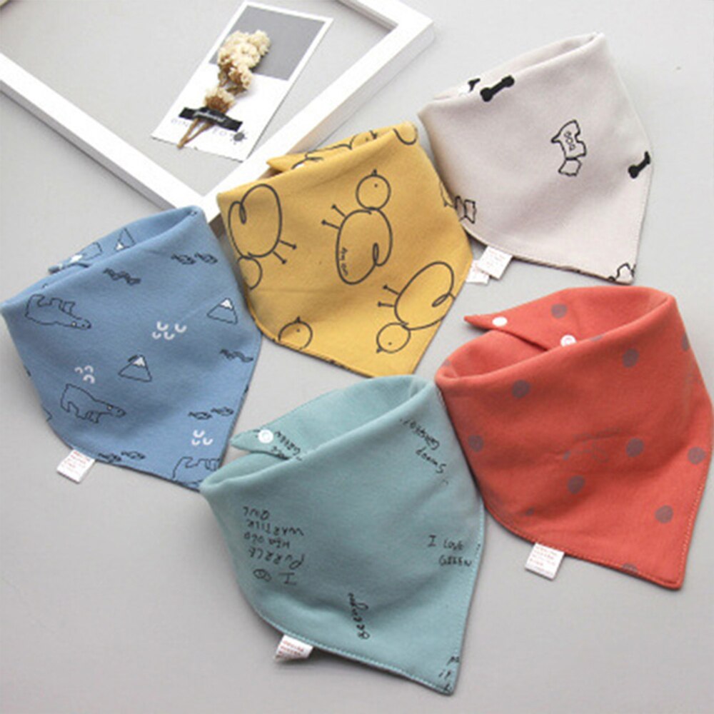 5 stuks/set baby slabbetjes driehoek dubbele katoenen bandana slabbetjes baby jongens meisjes babador voedingsschort baby boerendoek baby speeksel handdoek: 2