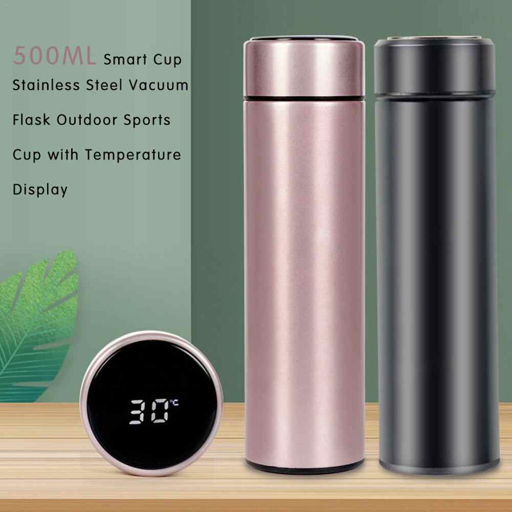 Termokande vakuumkolber temperaturdisplay 304 rustfrit stål min vandflaske rejse kaffekrus te mælkekrus termokop #ng