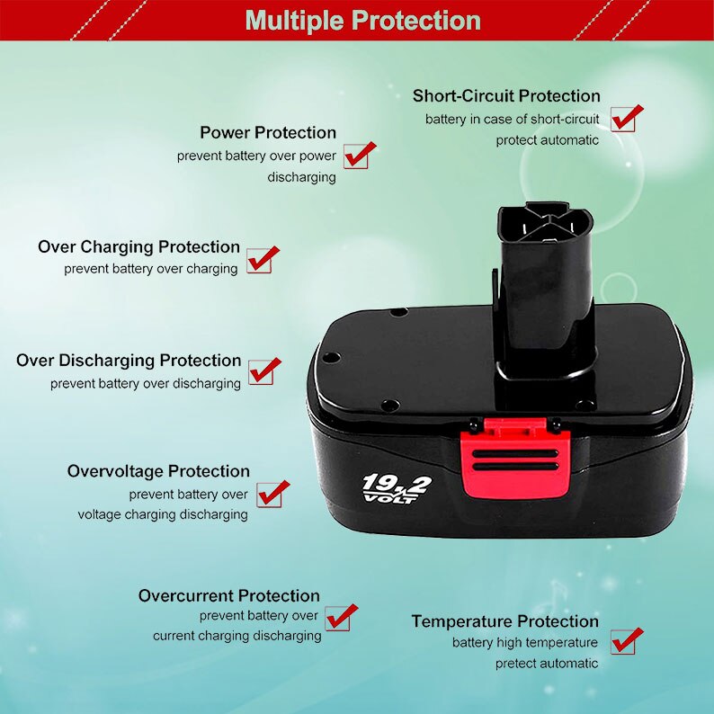 3600MAH 19.2 Volt Ni-MH Replacement Battery Compatible Craftsman C3 DieHard 130279005 115.15.1148 5 132 3903 11375 Cordless Tool