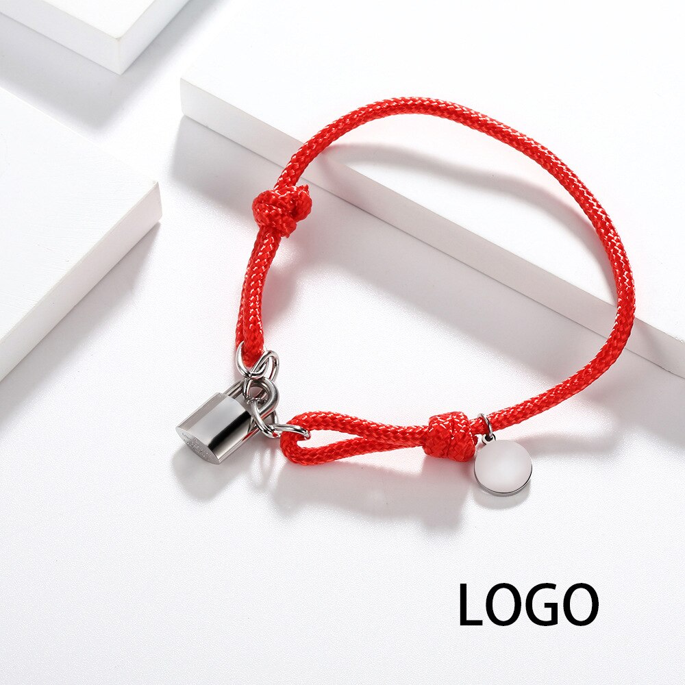 Boyulige klassisk flettet reb armbånd lås populært element par armbånd til mænd og kvinder charme smykker: Rød