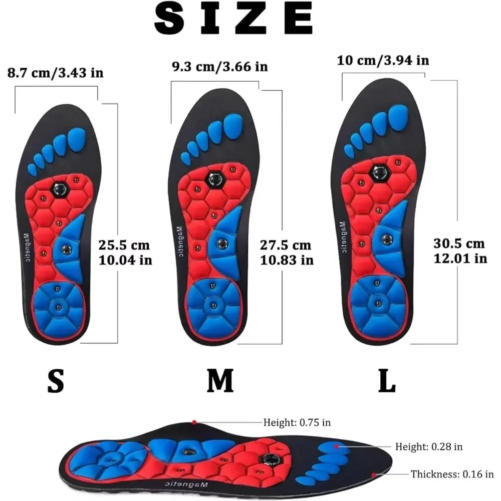 1/2/3/4 Paar Magnetische Acupressuur Inlegzolen Mannen Vrouwen Voetmassage Sport Inlegzolen Magnetische Therapie Inlegzolen voor Verlichten Vermoeidheid