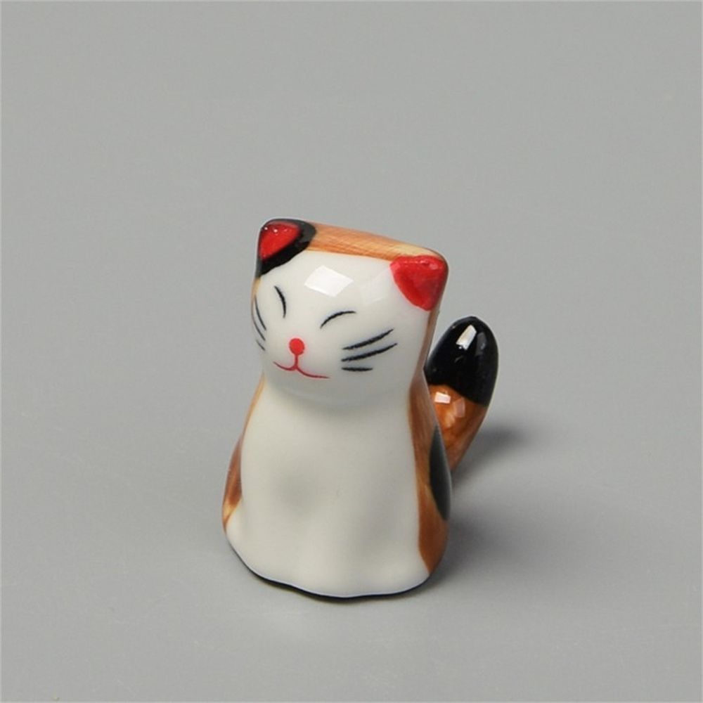1PC Cute Style Ceramic Chopsticks Pillow Rest for Home Decoration Cat Chopsticks Forks Holder Spoon Holder: 05