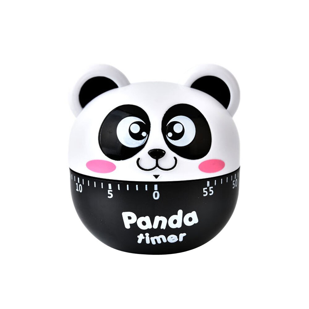 Härlig panda timer tecknad kök mekanisk väckarklocka inställd tid påminnelser nedräkning matlagning verktyg leveranser: Svart