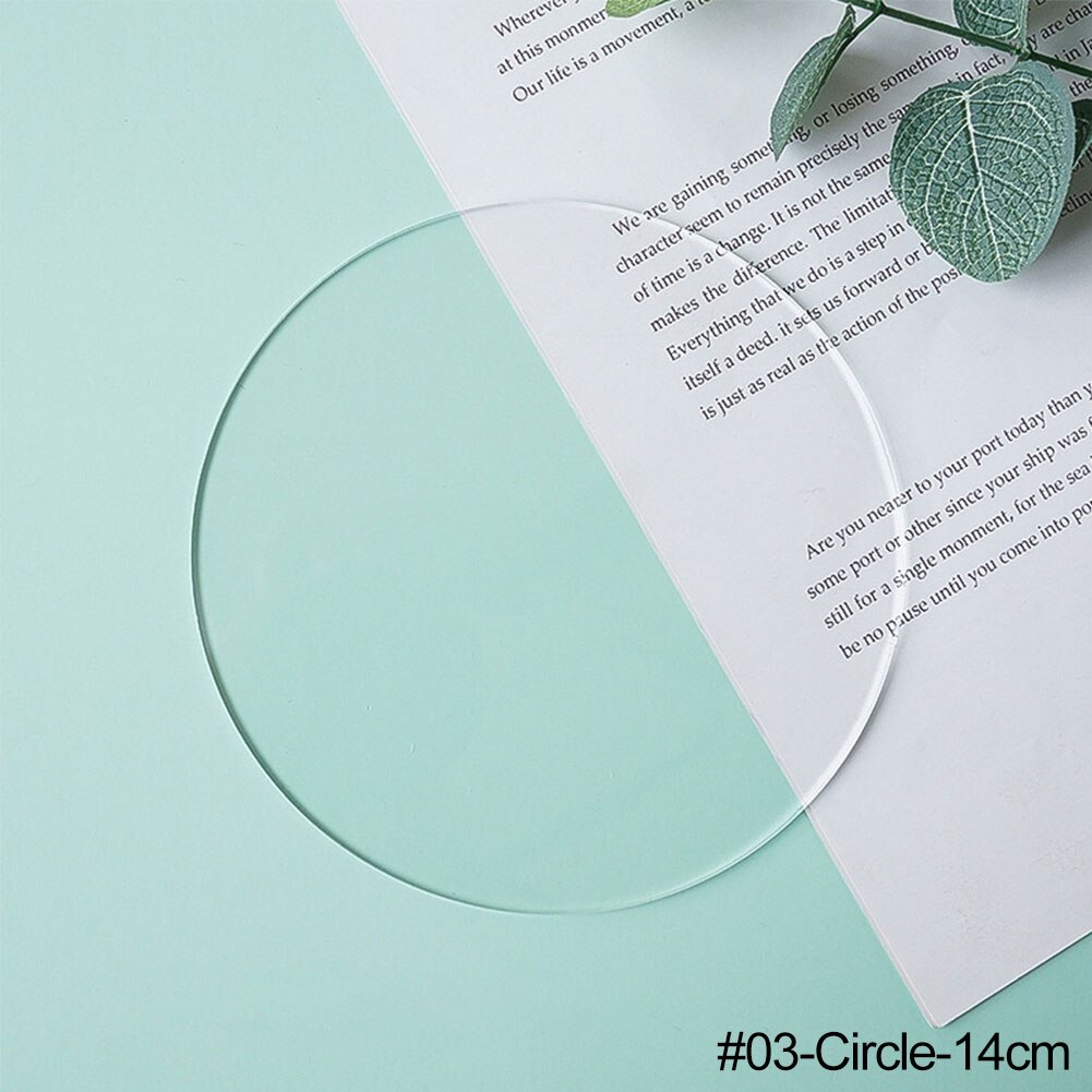 Transparent Acrylic Plate Photography Props Life Shoot Props For Jewelry Cosmetics INS Photo Shooting Background Decoration: Circle-14cm