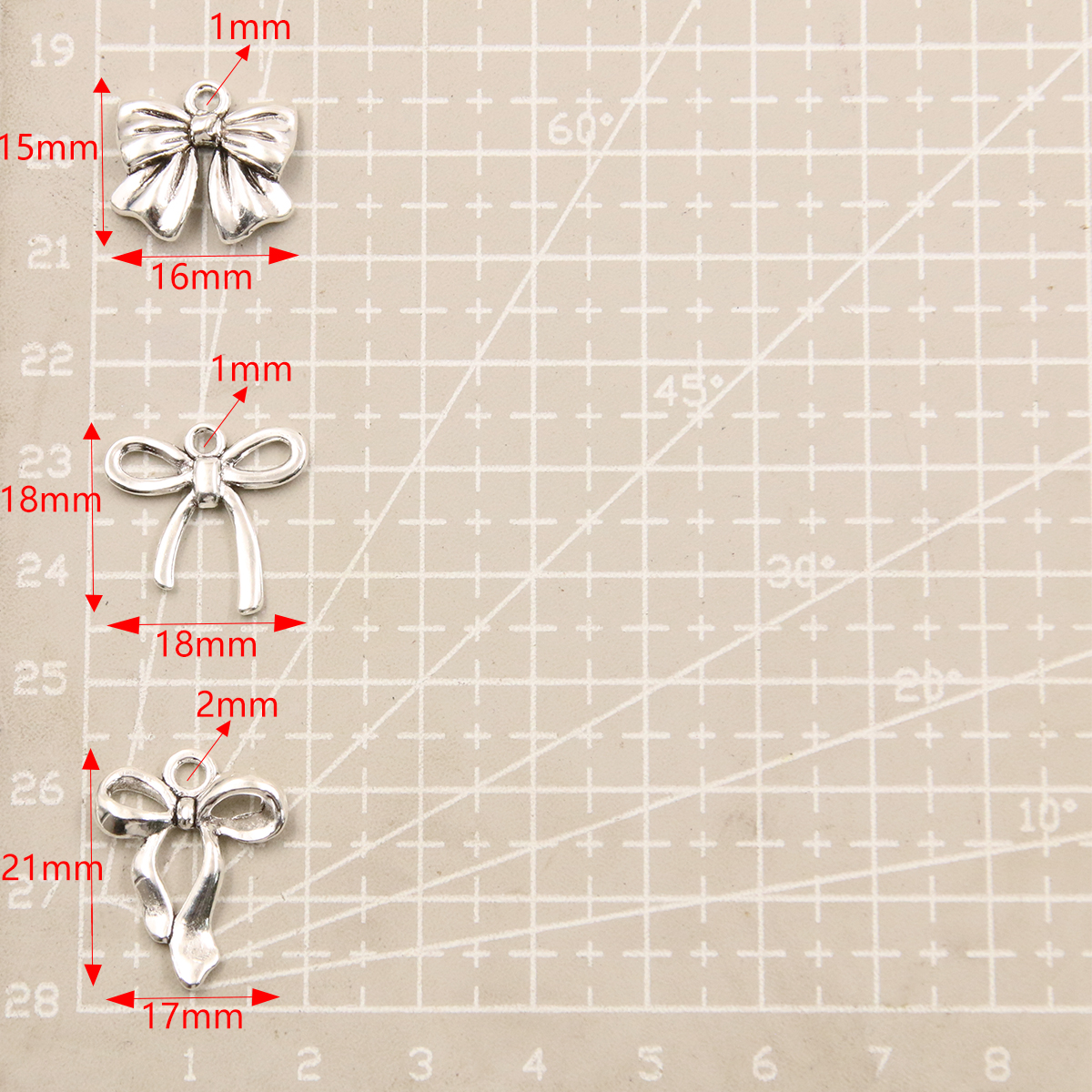 20Pcs 13 Style Metal Alloy Cute Hollow Bow Charms Pendants For Jewelry Making DIY Handmade Craft