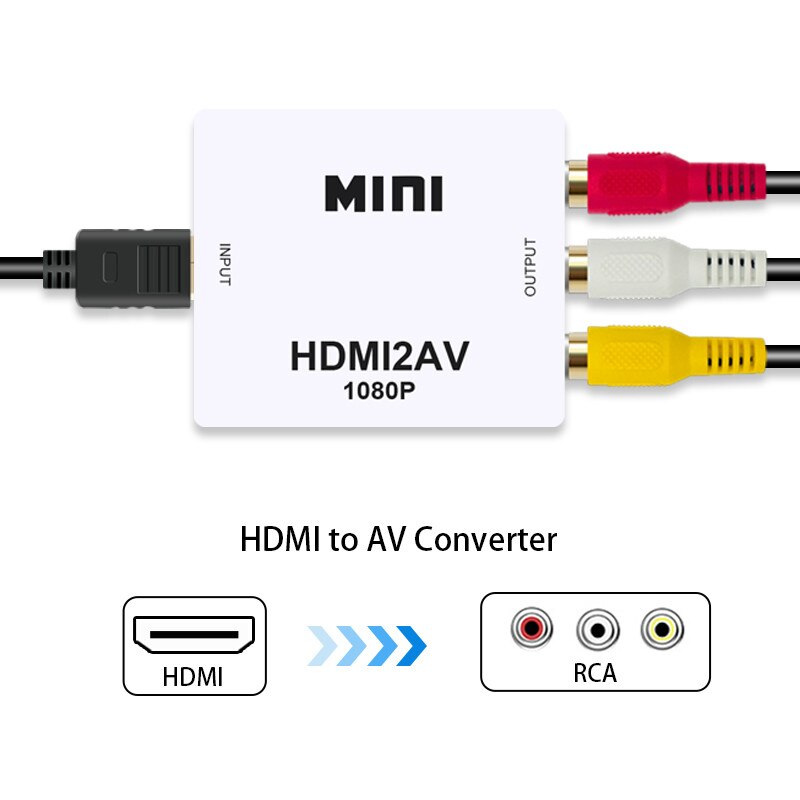 Hdmi til av scaler adapter hd video omformer eske hdmi til rca av / cvsb l / r video 1080p hdmi 2av Brukerstøtte ntsc kompis