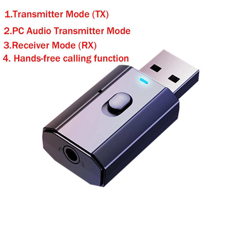 USB Bluetooth 5,0 Audio- Empfänger Sender 4 in 1 Mini 3,5mm Jack AUX RCA Stereo Musik kabellos Adapter Für TV Auto PC: T7