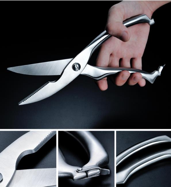 Stainless Steel Poultry Kitchen Chicken Bone Scissor With Safe Lock Cutter Cook Tool Shear Cut Duck Fish Meat Kitchen Gadgets