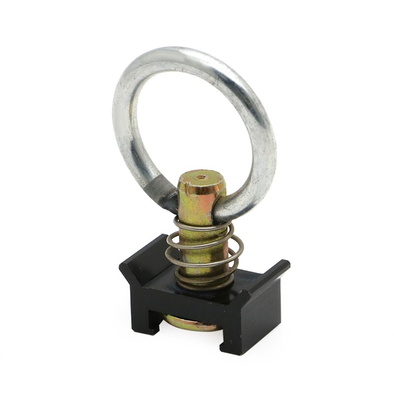 2/5/10Pcs Black Single Stud L-Track Fitting with Round Ring Spring Bolt Airline for L Track Logistic Track