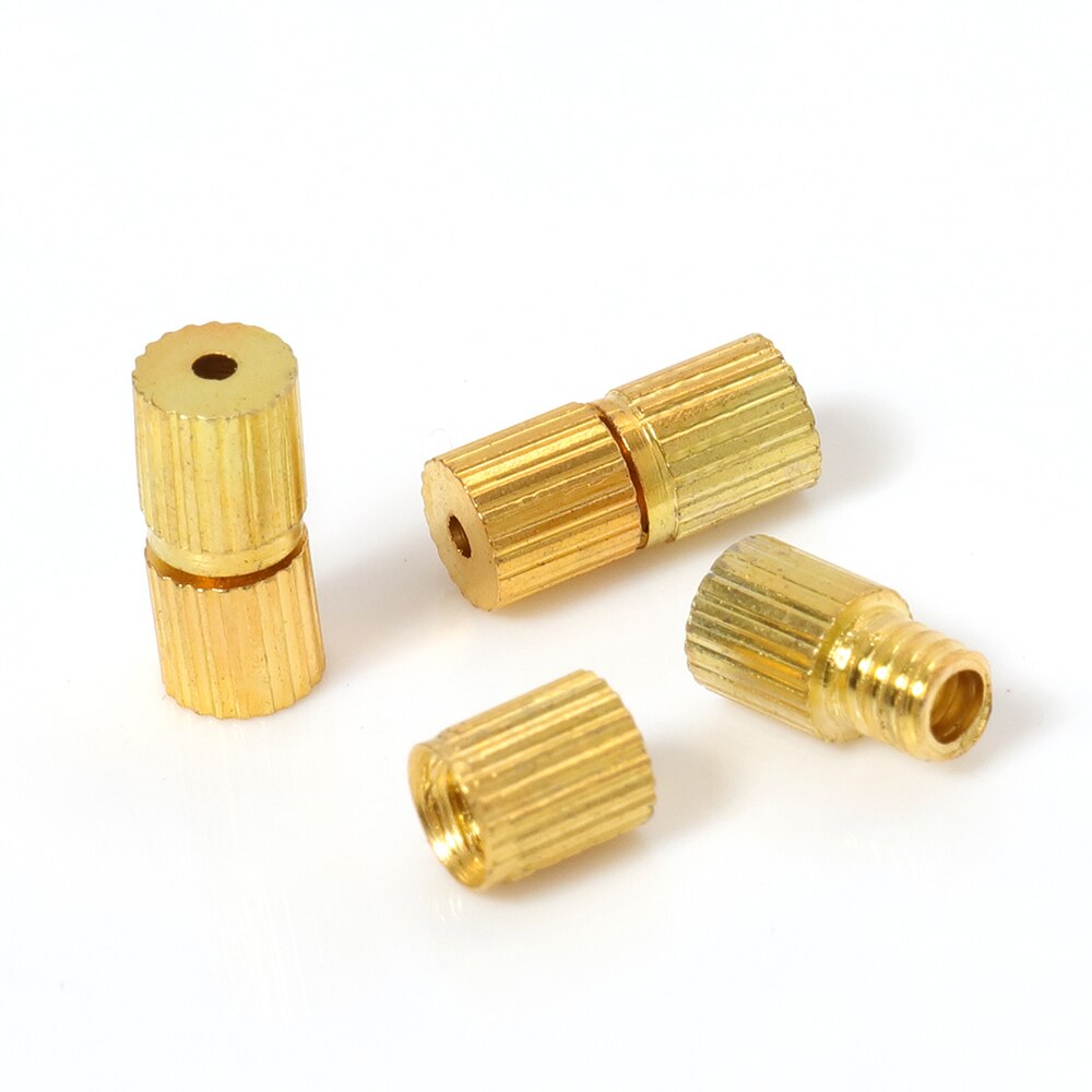 50 stks/partij 7x3mm Schroef Sluitingen Connector Ketting Hoofd Cilinder Touw Cap Gesp Sluiting voor DIy Ketting Armband sieraden Maken: Gold color