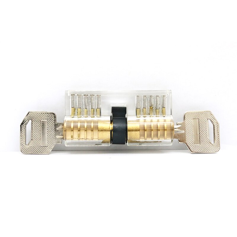 Kit de crochetage de serrures transparentes bon marché, outils de retrait de clés cassées, outil de tension, outils de carte, divers outils, fournisseur de serrurerie: Serrure à double extrémité