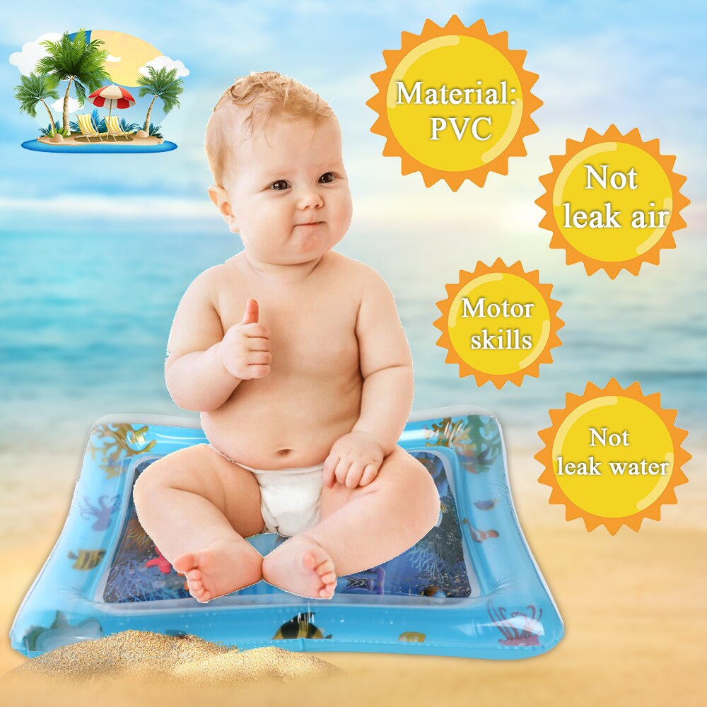 PVC Baby Inflatable Water Play Mat Infant Underwater World Playmat Toddler Fun Activity Pad Perfect for Summer Use