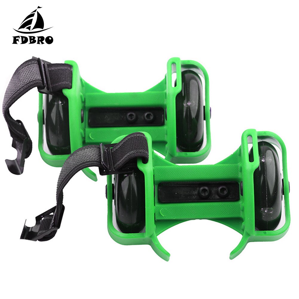 FDBRO Einstellbare Einfach Rolle skaten Schuhe für freundlicher Erwachsene Bunte Blinkende Rolle Wirbelwind Rolle Blitz Räder Ferse Rolle: Grün