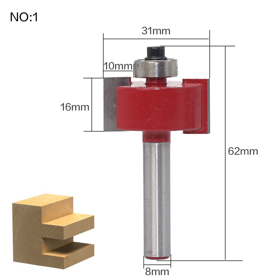 1 st 8mm Schacht hout router bit Rechte frees trimmer reiniging flush trim hoek ronde cove doos bits frezen Cutte