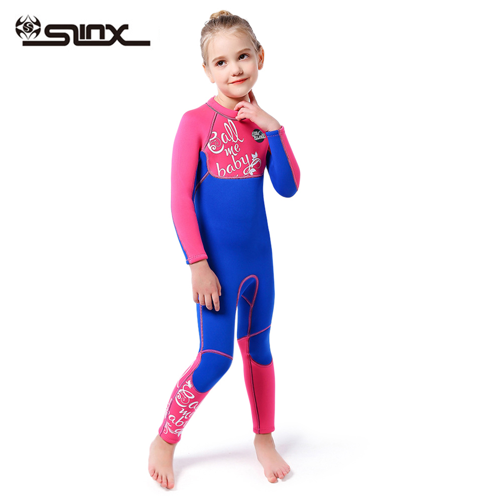 3MM neoprene Wetsuit for girls diving suit thick Cold-proof Sun-proof wetsuit one-piece set children Surfing snorkeling swimwear: 4 / S