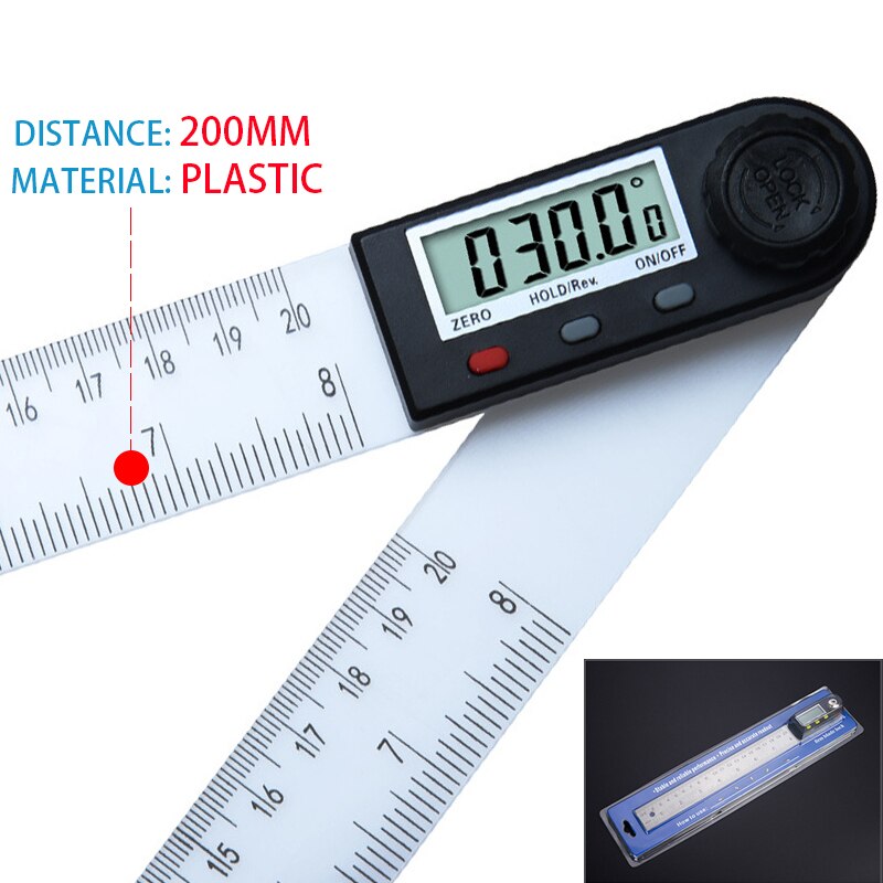 200mm digital instrument angle inclinometer angle digital scale electronic goniometer protractor angle detector: SL-200MM  pack