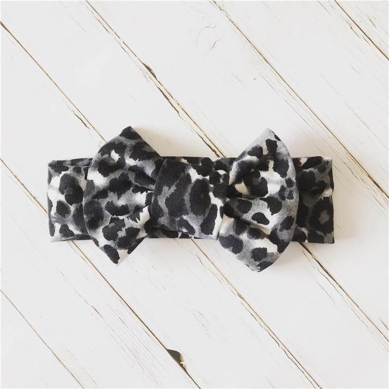 BalleenShiny – bandeau extensible léopard pour enfants, couvre-chef large à gros nœud, accessoires de cheveux pour filles, nouvelle: T4