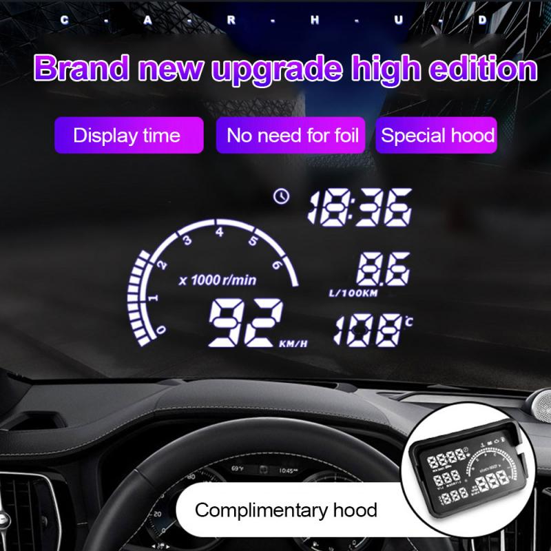 I9 Auto Hud Head-Up Display Voorruit Snelheid Projector Security Alarm Wit Obd Voertuig Head-Up Display