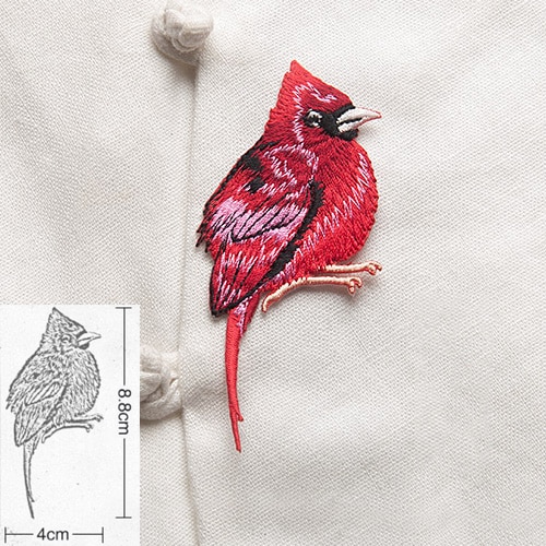 Vogel met Bloem Ijzer op Patches voor Kleding Borduren Applique DIY Hoed Jas Jurk Accessoires Kleding Sticker Strepen Badge