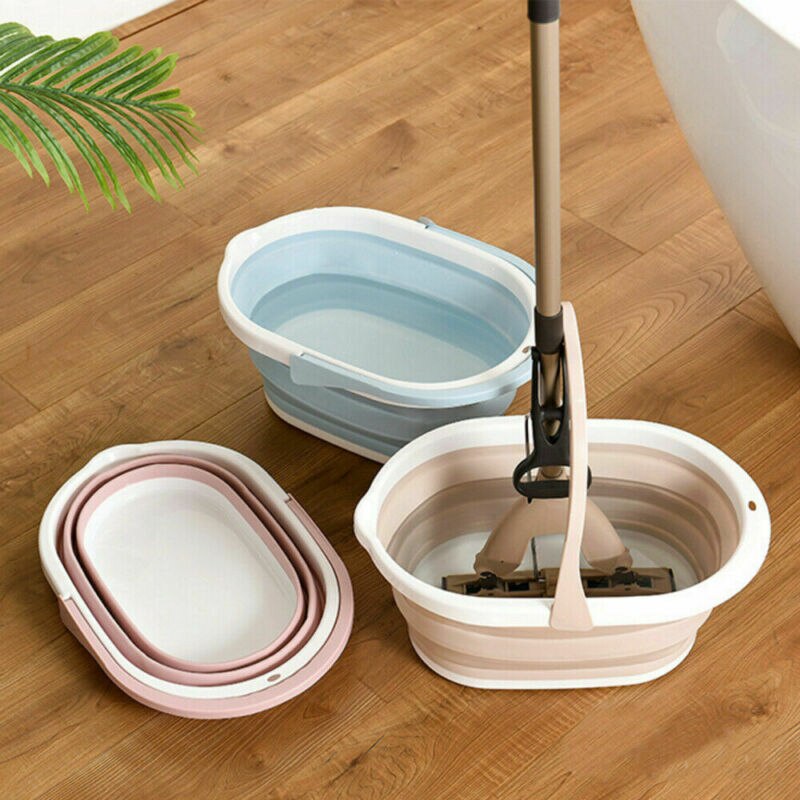 Draagbare Siliconen Opvouwbare Emmer Voor Mop Huishoudelijke Artikelen Outdoor Vissen Levert Plastic Opvouwbare Emmer Hand Emmers