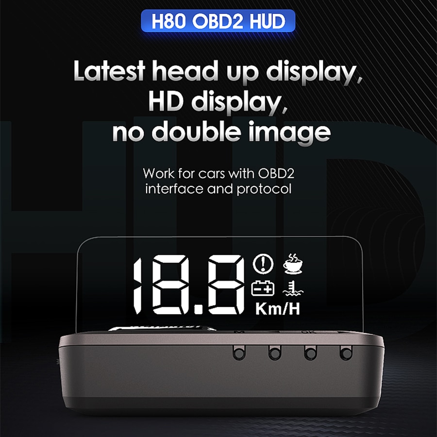 OBDII Smart Mirror HUD display obd2 indicador proyector Overspeed alarma voltaje agua temperatura Monitor