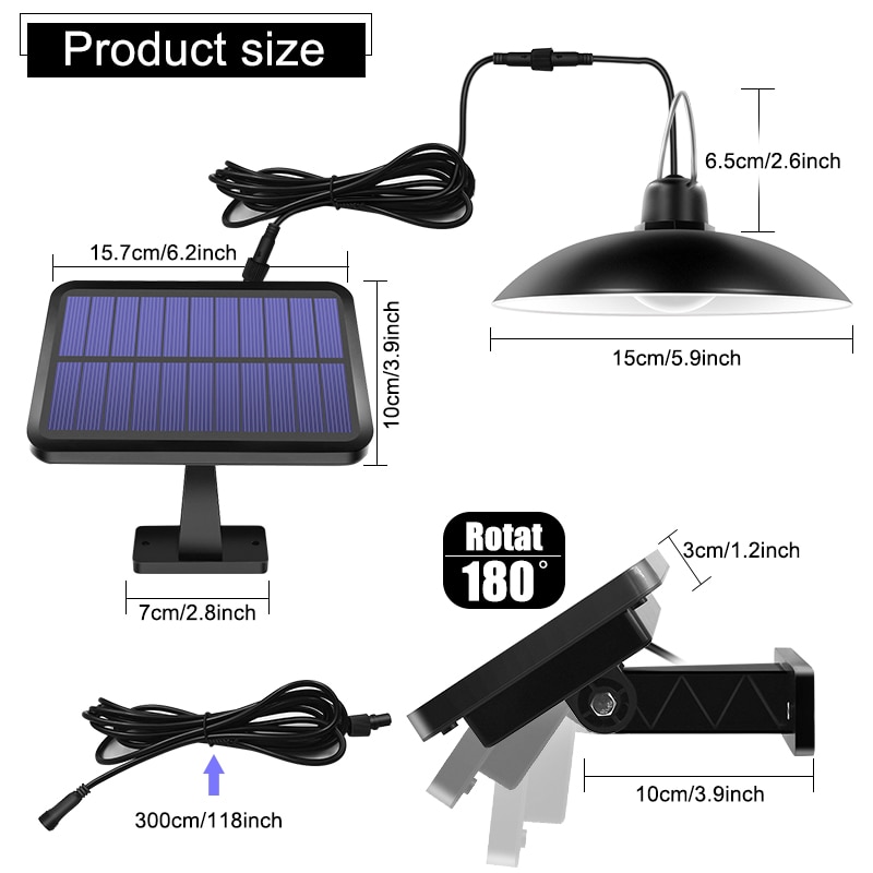 Sol vedhæng lys udendørs hængende skur sol lampe barn 16 led lys til køkken havehave gårdhave altan hjem auto til / fra