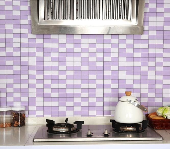 Keuken Backsplash Tegels Pvc Mozaïek Behang Badkamer Waterdicht Muurstickers Zelfklevende Contact Papier Pvc Vinyl Home Decor: Purple
