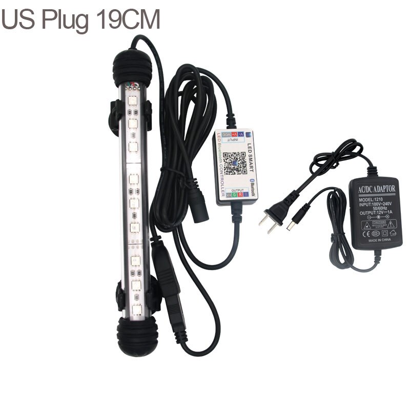 LED Aquarium Lamp For Fish Tank Plant Grow Lights Remote/APP Control Timer Function RGB Lamp For Aquarium LED Lighting 20-60CM: US PLUG 19CM