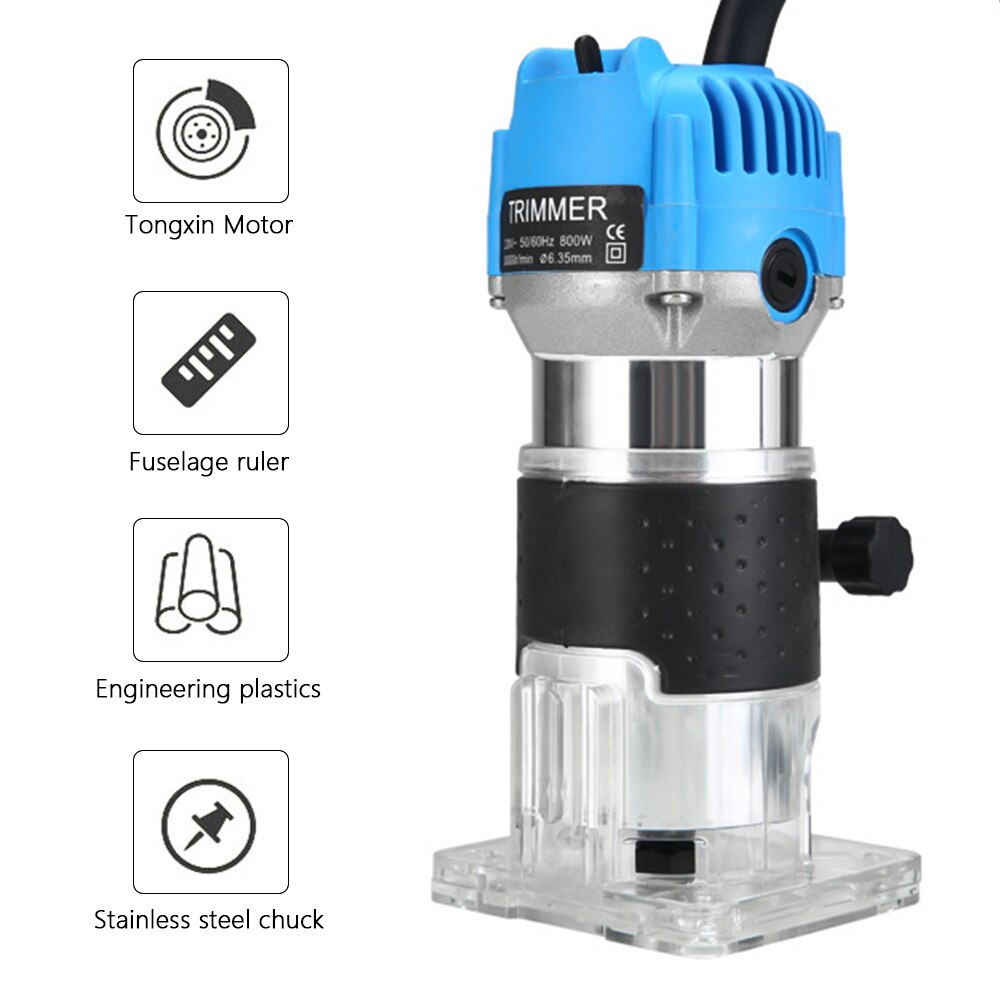 Elektryczna ręczna przycinarka frezarka do drewna frezarka do drewna z futerał do przenoszenia do obróbki drewna frezarki do drewna dłutownica moc Tools800W