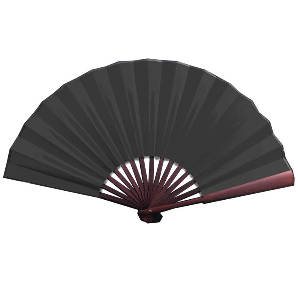 Folding Fan Chinese Style Handheld Fans Decoration For Home Blank Portable Black,Yellow,Red,Milky White.: Black / 8 inches