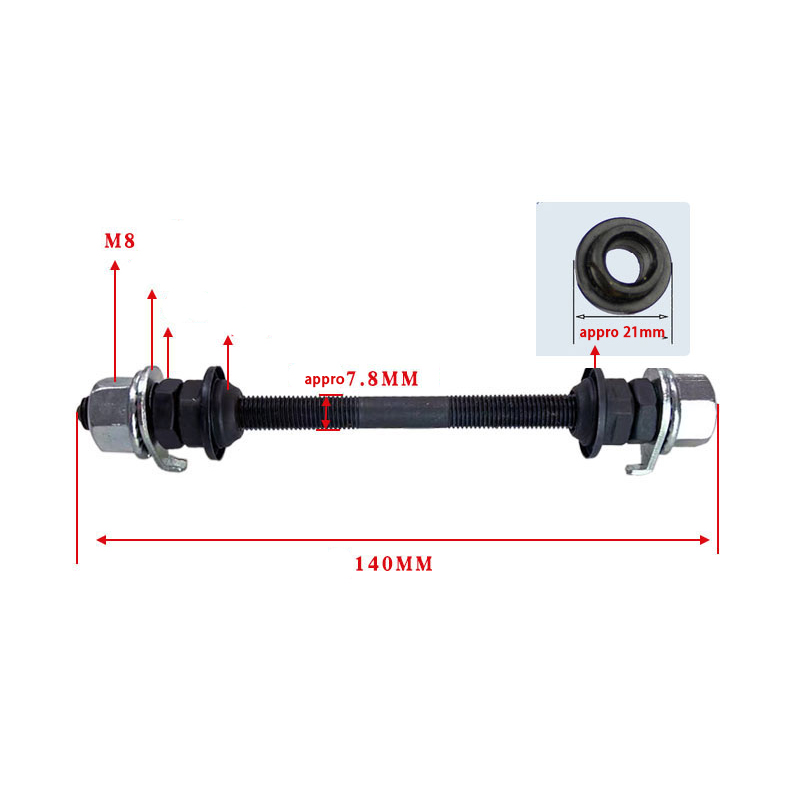 Bicycle Wheel Hub Axle Front Rear Steel Solid Spindle Shaft Vintage For Fat E BIKE Fixie BMX MTB Road Skewer 150mm 180mm 200mm: Light Grey