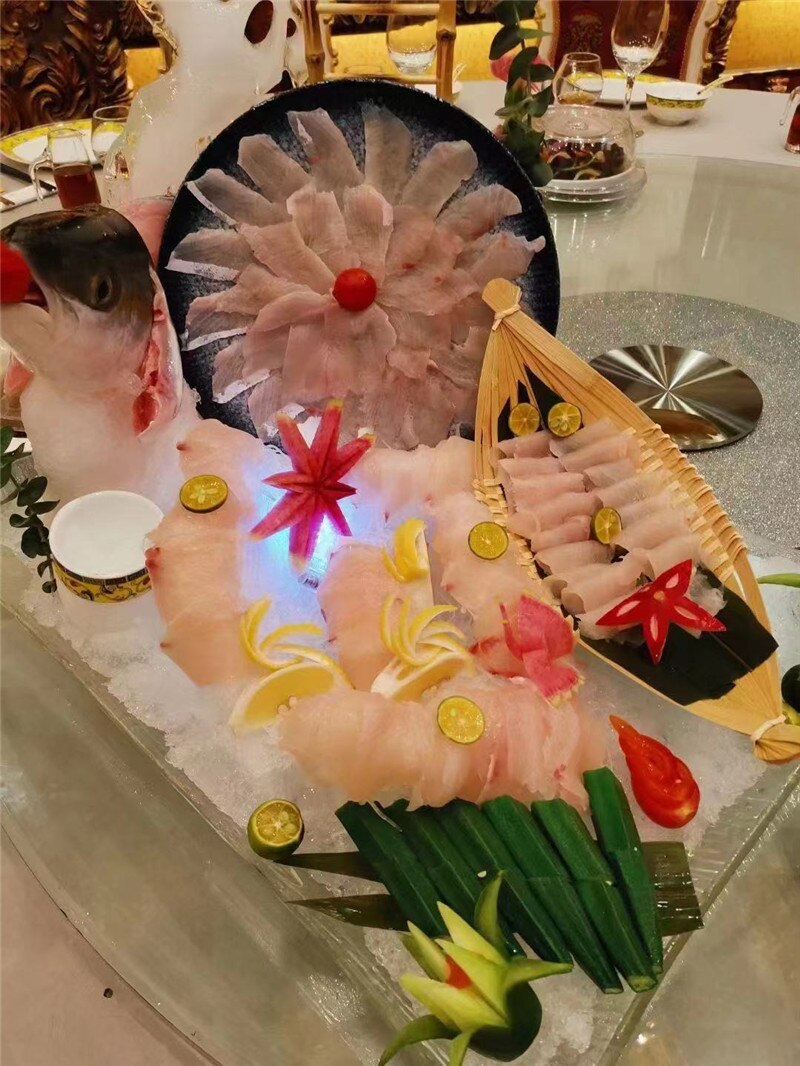Japansk bambus bento sushi sjømatte båt vevde produkter håndlagde bambus kurv gårdsservise sashimi tallerken dekorasjon