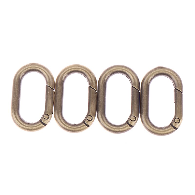 4 stücke Überzogene Tor Frühling Ring Schlüssel Runde drücken-Oval-Ring Schnallen Clips Karabiner Geldbörsen Handtaschen Oval drücken-Abzug schnappen Haken Ring: CLBag020-BR