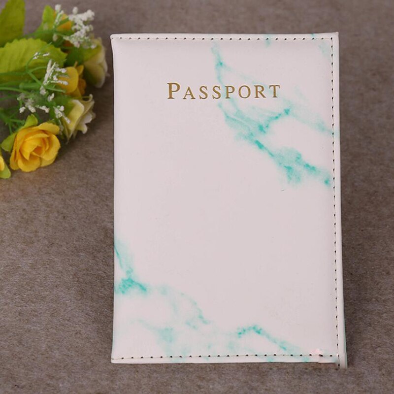 Marmer Paspoort Cover Voor Mannen Vrouwen Reizen Paspoort Case Rusland Travel Document Cover Sim Paspoort Houders Frankrijk Israël Portemonnee: Sky Blue