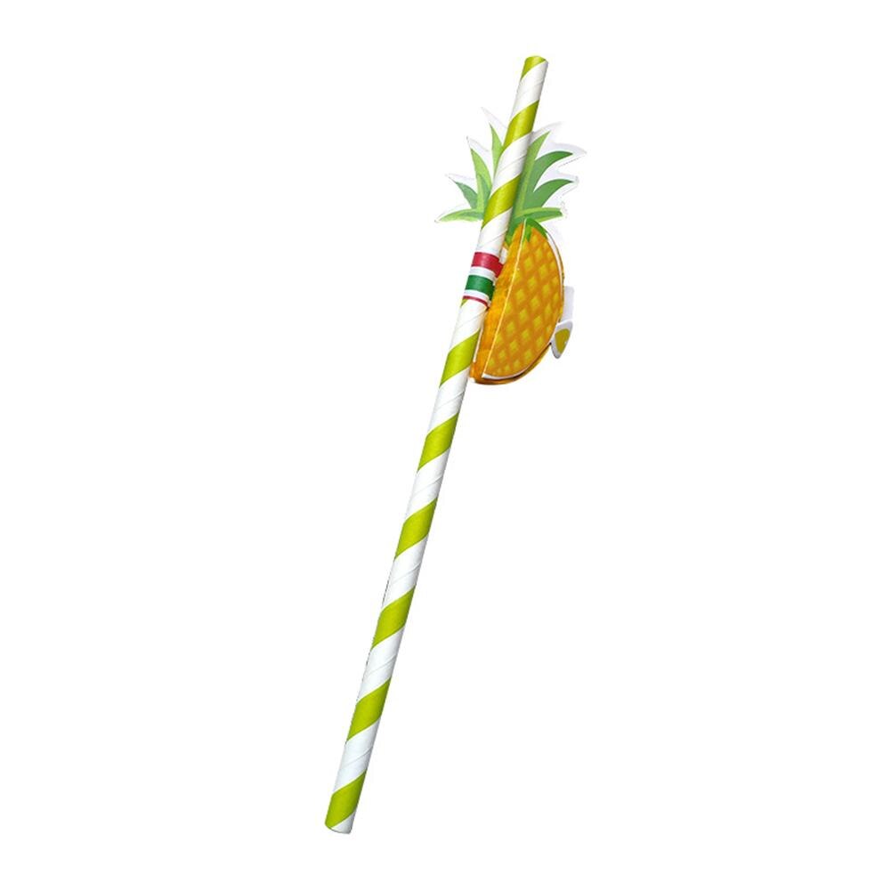 Papier Rietjes Ananas Fruit Creatieve Multicolor Drinken Sap Stro Verjaardagsfeestje Bruiloft Decoratie