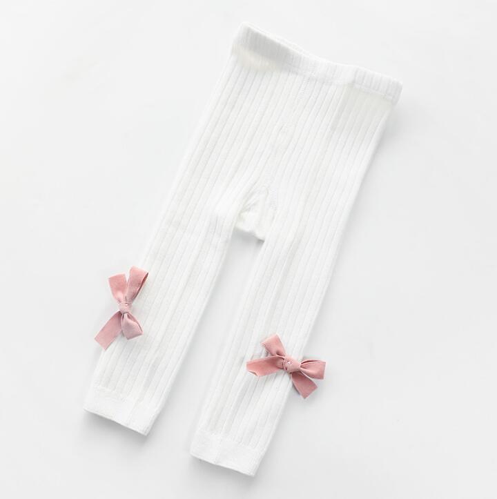 Lente Baby Girl Stretch Leggings Broek Mooie Boog Herfst Peuter Kind Breien Broek Meisjes Leggings: 3 / 18-20