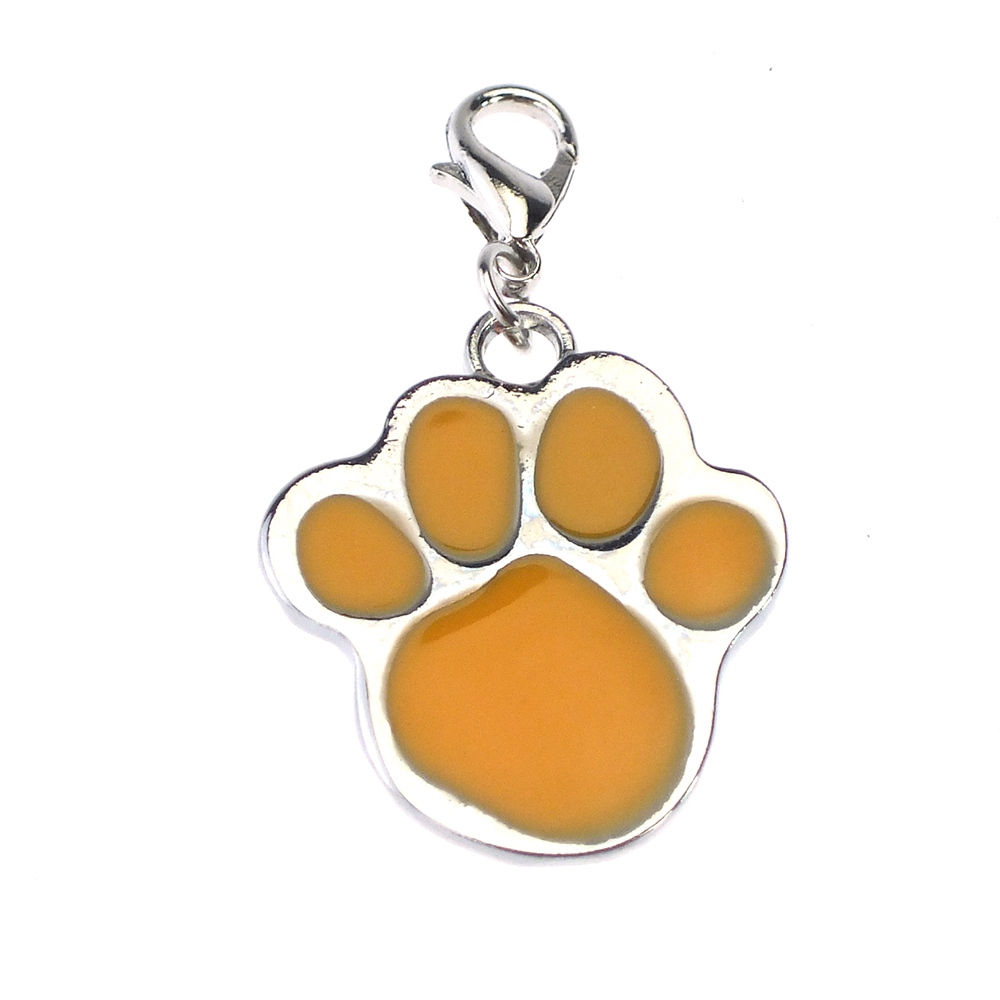 Etiquetas de identificación para perros, etiqueta de identificación, Metal sólido, garra de huellas de mascotas, Collar para perro, colgantes decorativos, accesorios para mascotas, gatos, CZ0001: yellow