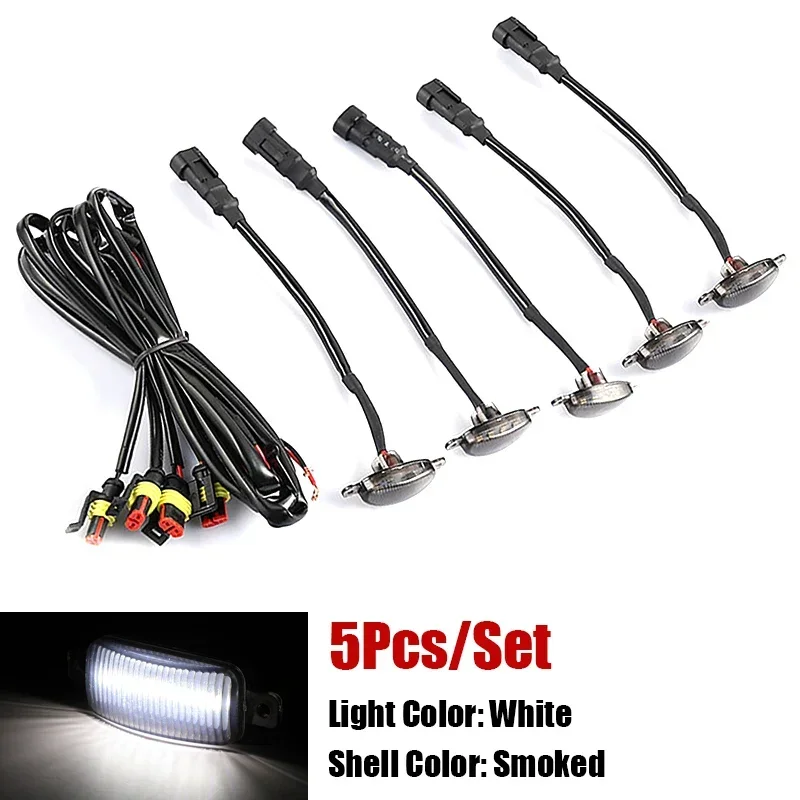 Luces LED universales para coche, luces LED delanteras para parrilla con arnés, lámpara de ojo de águila para camioneta todoterreno, SUV, Ford, Toyota, accesorios para coche: Plata